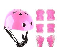 POENVFPO Ensemble D'équipement de Protection pour Casque pour Enfants, Coque ABS avec Mousse EPS Haute densité, Accessoires de Skateboard en éponge Douce Absorbant Les Chocs pour (Pink)