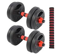 POENVFPO Ensemble D'haltères, Haltère Rond de 10 Kg avec Tige de Connexion de 40 Cm, Poids Réglables, équipement de Fitness pour la Maison