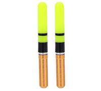 POENVFPO Flotteurs de Pêche Légers 2 Pièces, Bobber électronique Visible et Lumineux pour la Pêche de Nuit, avec Batterie au Lithium et Conception en Métal de Ciment en Plastique Durable (Gold)