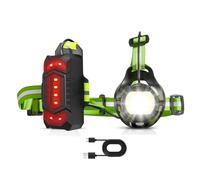 POENVFPO Gilet de Course Léger, Lampe de Poitrine en PE avec Lumière Rechargeable USB 500, 4 Modes de Faisceau Réglable à 120 Degrés, IPX4 Résistant à la Pluie pour la Course de Nuit, Le Jogging,