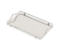 POENVFPO Grand Plateau Rectangulaire élégant en Acier Inoxydable, Finition Réfléchissante pour Un Usage Quotidien pour la Maison ou Le Restaurant