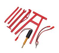 POENVFPO Grue à Moteur RC, Cintre de Grue de Simulation Réaliste en Alliage D'aluminium pour Voitures Télécommandées à L'échelle 1/8 1/10, avec Moteur de Levage Puissant jusqu'à 300 G (Rouge)