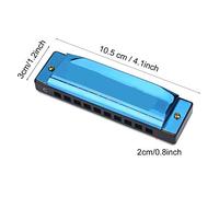 POENVFPO Harmonica Blues en Acier Inoxydable, Orgue à Bouche 10 Trous avec 20 Tons, 4,1 X 1,2 X 0,8 Pouces, Comprend un étui de Protection et un Chiffon de Nettoyage pour les Débutants (BLUE)