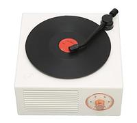 POENVFPO Haut-Parleur Bluetooth de Style Lecteur de Disque Vinyle, Design Rétro avec Utilisation Multifonctionnelle pour la Maison ou Le Bureau, Son Naturel et Savoir-Faire raffiné (White)