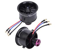 POENVFPO Hélice de Turbine EDF 64 Mm à 11 Pales avec Moteur sans Balais, Moulage par Injection Composite, Système de Propulsion Léger, équilibre Parfait pour Accessoires de Modèles (KV3900 3S)