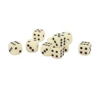POENVFPO Jeu de Dés 30 Pièces, Dés à Coins Ronds en Plastique de 16MM à 6 Côtés sans Bords Rugueux, pour Jeux de société, Enseignement des Mathématiques et Fêtes (Beige)
