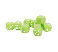 POENVFPO Jeu de Dés 30 Pièces, Dés à Coins Ronds en Plastique de 16MM à 6 Côtés sans Bords Rugueux, pour Jeux de société, Enseignement des Mathématiques et Fêtes (Vert Clair)