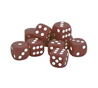POENVFPO Jeu de Dés 30 Pièces, Dés à Coins Ronds en Plastique de 16MM à 6 Côtés sans Bords Rugueux, pour Jeux de société, Enseignement des Mathématiques et Fêtes (Brown)