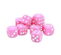 POENVFPO Jeu de Dés 30 Pièces, Dés à Coins Ronds en Plastique de 16MM à 6 Côtés sans Bords Rugueux, pour Jeux de société, Enseignement des Mathématiques et Fêtes (Pink)