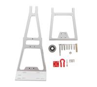 POENVFPO Kit de Bras de Remorquage, Grand Faisceau, avec Remorquage, Dégagement d'obstacles et Fonctions de Grue, Attelage de Remorque pour la Voiture d'escalade RC 1/10 (Silver)