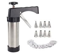 POENVFPO Kit de Pistolet à Presse à Biscuits en Acier Inoxydable pour la Cuisson, 13 Disques, 7 Pointes de Glaçage, Durable, Non Toxique, 9,06x5,51 Pouces (Couleur assortie)