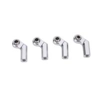 POENVFPO Lot de 4 Rotules en Métal, Filetage M4 de 7,0 Mm de Diamètre, en Alliage de Haute Précision pour Voiture RC, avec Fonction Plug and Play, pour Modèles de Voitures à L'échelle 1/10 (Silver)