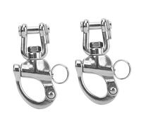 POENVFPO Manille à Pression Manille Pivotante en Acier Inoxydable 316 2 Pièces Oeil Rotatif électropoli à Ressort Opération à Une Main pour Gréement de Voilier d'ancre de Remorquage (87mm)
