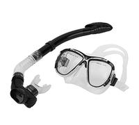 POENVFPO Masque de Plongée à Grand Cadre, Lunettes de Natation Anti-buée, Tube Respiratoire, Doux et Confortable, adapté à la Natation en Apnée (BLACK)