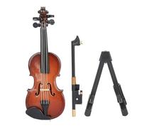 POENVFPO Mini Modèle de Violon, Décor D'instrument de Musique en Bois de Tilleul Poli avec Support et Archet, pour les Musiciens Amateurs de Musique, Affichage de Bureau à Domicile (13 cm)