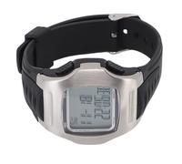 POENVFPO Montre d'arbitre de Football, Chronométrage Précis : Chronomètre 1/100 de Seconde, 10 Canaux Mémoire, Boîtier argenté élégant avec Bracelet en Caoutchouc Noir, Affichage Multifonction,