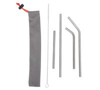 POENVFPO Pailles Pure Ti, Ensemble de Pailles à Boire en Titane Réutilisables avec Brosse en Fibre Douce, pour la Maison, les Voyages, les Boissons en Plein Air, le Jus, le Soda, 4 (De)