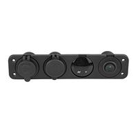 POENVFPO Panneau d'interrupteur à Bascule avec Double Chargeur USB et Voltmètre Numérique 12 V Prise de Courant 4 Trous en Plastique Nylon avec Prise Allume-cigare pour Voiture Bateau Marin ATV