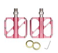 POENVFPO Pédales de Vélo Universelles, Broches Antidérapantes Légères à Triple Roulement avec Broche en Acier au Chrome-molybdène et 10 Broches de Traction, pour Les Vélos de Tourisme sur (Pink)