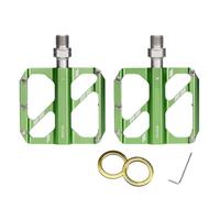 POENVFPO Pédales de Vélo Universelles, Broches Antidérapantes Légères à Triple Roulement avec Broche en Acier au Chrome-molybdène et 10 Broches de Traction, pour Les Vélos de Tourisme sur (Green)