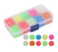 POENVFPO Perles de Pêche, 1000 Perles Rondes Lumineuses en Plastique Phosphorescent pour la Pêche de Nuit en Haute Mer, Accessoire de Réutilisable pour Les pêcheurs.