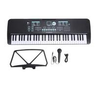 POENVFPO Piano à Clavier électronique 61 Touches, 16 Tonalités, 10 Rythmes, 6 Chansons de Démonstration, Affichage LED, Double Haut-parleur avec Fonction D'enregistrement D'entrée