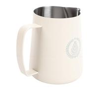 POENVFPO Pichet à Lait en Acier Inoxydable pour Moussage 600ml (WHITE) | Bec verseur de précision pour un versement fluide, Grande capacité pour plusieurs boissons, Échelle de mesure claire pour