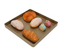POENVFPO Plaque de Cuisson Antiadhésive Dorée 28x28cm, avec un Design Durable, pour la Cuisson du Pain et des Pizzas dans la Cuisine