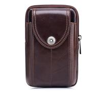 POENVFPO Pochette de Ceinture en Cuir pour Hommes, Matériau de Haute qualité, Design élégant avec Compartiment zippé et Passant de Ceinture pour Les Voyages et Un Usage Quotidien (07)