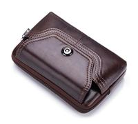 POENVFPO Pochette de Ceinture en Cuir pour Hommes, Matériau de Haute qualité, Design élégant avec Compartiment zippé et Passant de Ceinture pour Les Voyages et Un Usage Quotidien (04)