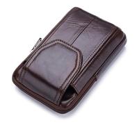 POENVFPO Pochette de Ceinture en Cuir pour Hommes, Matériau de Haute qualité, Design élégant avec Compartiment zippé et Passant de Ceinture pour Les Voyages et Un Usage Quotidien (08)
