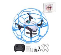 POENVFPO Quadcopter télécommandé, Drone RC 6 Canaux avec Mode sans Tête et Lumières LED, pour Débutants et Enfants, Atterrissage au Décollage à Une Touche (Blue)