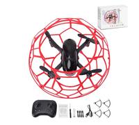 POENVFPO Quadcopter télécommandé, Drone RC 6 Canaux avec Mode sans Tête et Lumières LED, pour Débutants et Enfants, Atterrissage au Décollage à Une Touche (Rouge)