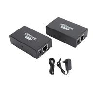 POENVFPO Rallonge USB, USB 2.0 Haute Vitesse sur Simple Cat5e Cat6 Cat7 jusqu'à 120 M, Plug and Play, avec Adaptateur Secteur, pour Clavier, Souris, Webcam, Caméra de sécurité (Prise UE)