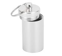 POENVFPO Récipient à Médicaments, Porte-pilule Porte-clés en Alliage D'aluminium pour le Camping en Plein Air et la Randonnée (SILVER)