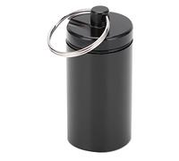 POENVFPO Récipient à Médicaments, Porte-pilule Porte-clés en Alliage D'aluminium pour le Camping en Plein Air et la Randonnée (BLACK)