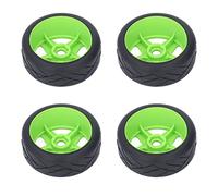 POENVFPO Roues GT RC 1/8 GT, Pneus Montés avec Ceinture avec Adaptateur Hexagonal de 17mm pour Infraction sans Limite sur Voiture de Course sur Route 4 Pièces (Green)