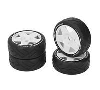 POENVFPO Roues GT RC 1/8 GT, Pneus Montés avec Ceinture avec Adaptateur Hexagonal de 17mm pour Infraction sans Limite sur Voiture de Course sur Route 4 Pièces (White)