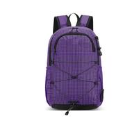 POENVFPO Sac à dos de voyage léger avec fermetures éclair antivol et sifflet de sécurité pour les déplacements en plein air, Violet, 20L och under, Décontracté