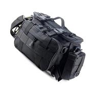 POENVFPO Sac de Pêche Sac à Pêche à la Ligne Robuste de Rangement avec Diviseur Amovible Plusieurs Poches en Sangle Molle pour Les Pêcheurs (Black)