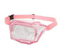 POENVFPO Sac de Taille Transparent, Sac de Rangement Polyvalent à Fermeture éclair en PVC Résistant à l'eau avec Une Conception Sécurisée, pour Les événements de Concert sur la Plage de (Pink)