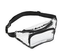 POENVFPO Sac de Taille Transparent, Sac de Rangement Polyvalent à Fermeture éclair en PVC Résistant à l'eau avec Une Conception Sécurisée, pour Les événements de Concert sur la Plage de (Black)