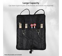 POENVFPO Sac pour Baguettes de qualité Supérieure avec Rembourrage de 6 Mm, étui en Tissu Oxford, Rangement de Grande capacité pour 6 Paires, Bandoulière, Protection étanche à l'humidité pour (Black)