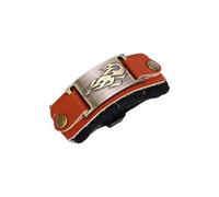 POENVFPO Sangle de Sourdine pour Guitare, Amortisseur de Basse en Cuir PU avec Anneaux Métalliques, Réduction du Bruit Anti-hurlement, pour Guitare Classique Acoustique électrique 6 7 (Flamme brune)