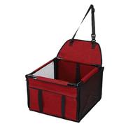 POENVFPO Siège D'auto pour Chien, Siège D'auto de Compagnie Pliable de Grande capacité avec Laisse de sécurité, Lit de Voyage pour congé de Voiture Portable (Rouge)