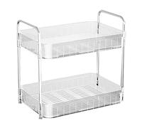 POENVFPO Support de Séchage de Tasses, étagère de Rangement en Plastique Robuste avec Plateau de Vidange pour Comptoir de Cuisine Domestique (Blanc Double Couche)