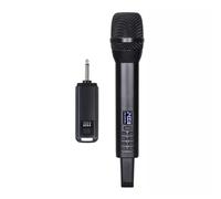 POENVFPO Système de Microphone sans Fil Professionnel, Micro Portable Dynamique avec Transmission 2,4 G, Rechargeable, Contrôle du Volume et de la Réverbération pour karaoké, Mariages, Concerts, (1