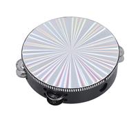 POENVFPO Tambourine Radiante, Tambour à Main Double Rangée de Conception Esthétique, Son Clair, pour Danser, Chanter, Fêtes, KTV (8 pouces)