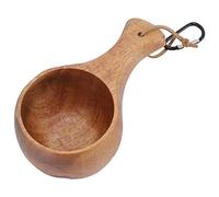 POENVFPO Tasse de Camp en Bois de Style Nordique, Tasse en Bois D' Fabriquée à la Main pour café, thé, Lait, Randonnée en Plein Air, Cadeau de Camping pour les Amateurs de Plein Air