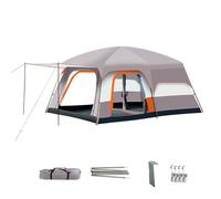 POENVFPO Tente de Camping Familiale, Tentes Familiales Double Couche pour Le Camping, 2 Pièces 1 Salon pour 8 à 12 Personnes, Ventilation à 360°, Installation Coupe-Vent Imperméable pour en Voiture